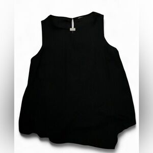 Black Sleeveless Blouse with Silver Pendant and Button Women’s Size 18/20